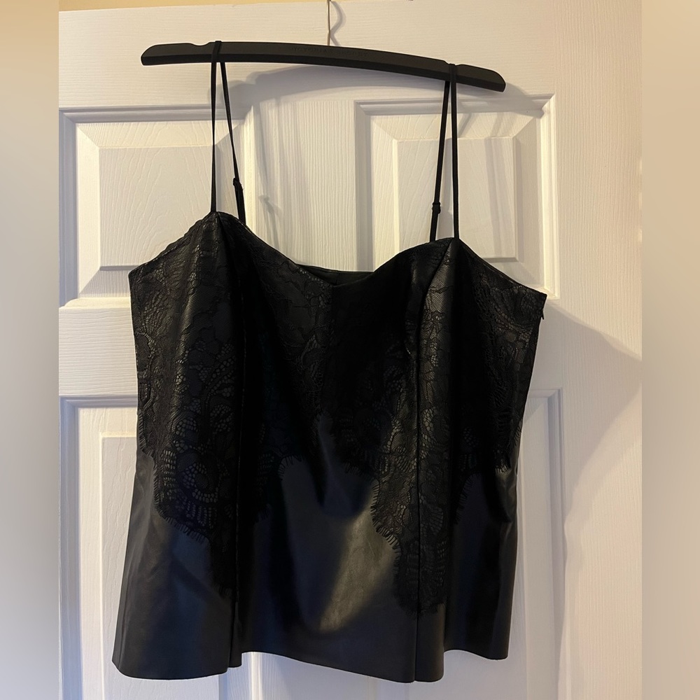 BNWT Faux leather Express camisole